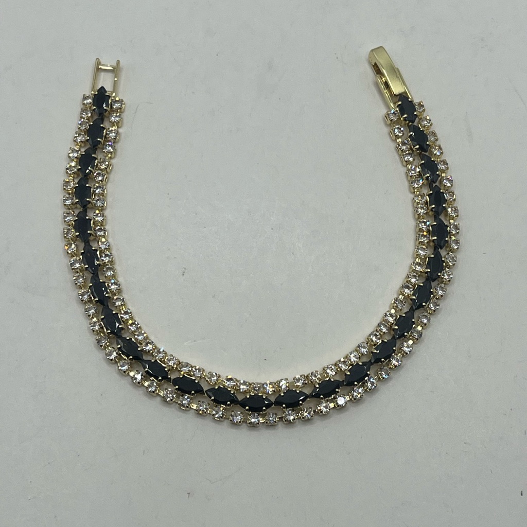Gold Plated Elegant Black And Gold Bracelet 28$